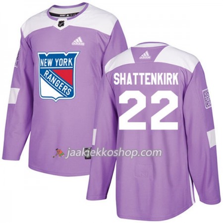 Miehille NHL New York Rangers Pelipaita Kevin Shattenkirk 22 Adidas 2017-2018 Violetti Fights Cancer Practice Authentic